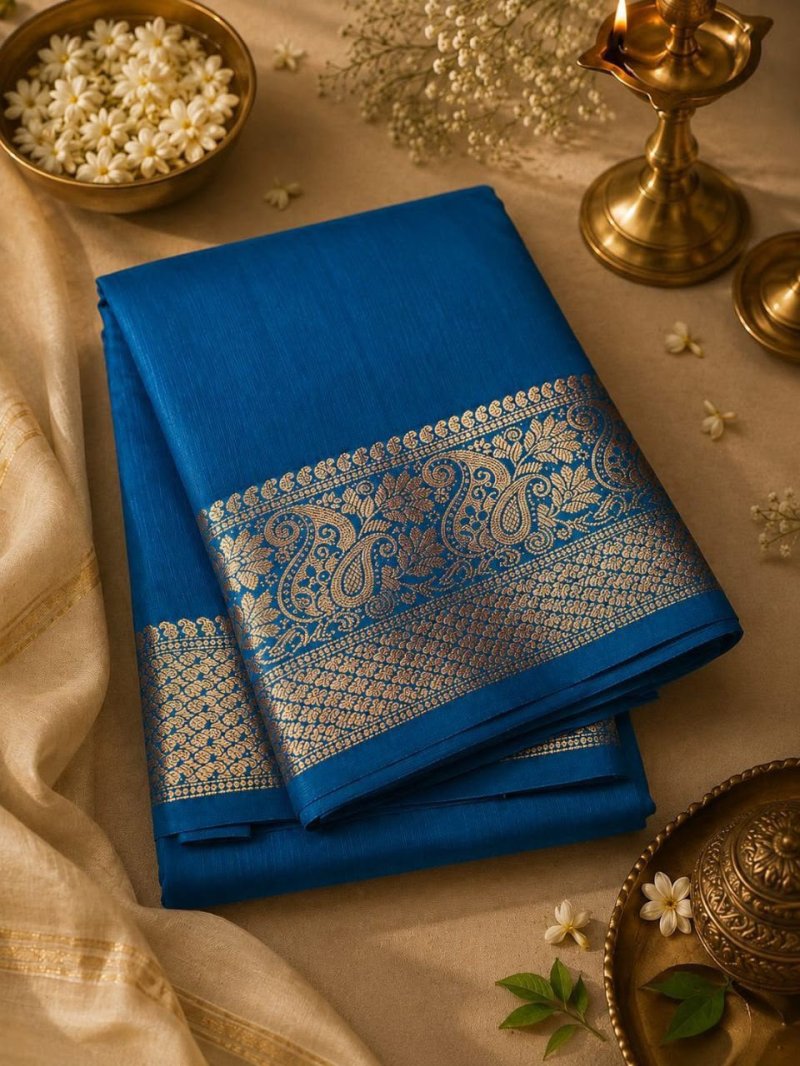 Ambrapali By Aab Mercerised Silk Border Saree